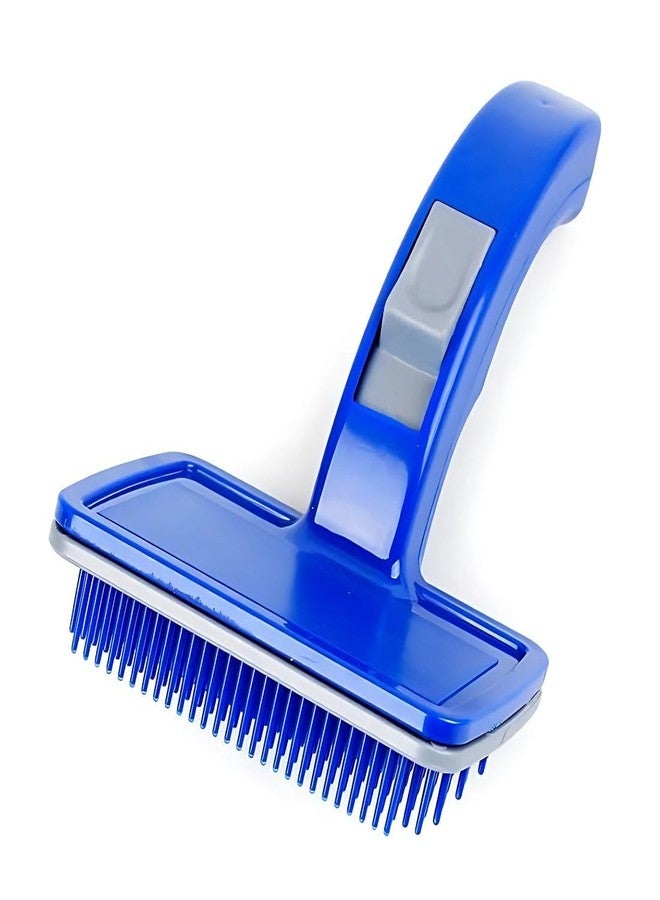 PET FUN Self-Cleaning Plastic Slicker Brush with Press Key for Dogs and Cats | Gentle Pet Grooming Tool Kit for Shedding, Mats, Tangled, Long & Short Hair | Ideal for All Breeds & Sizes (Large) - Image 1